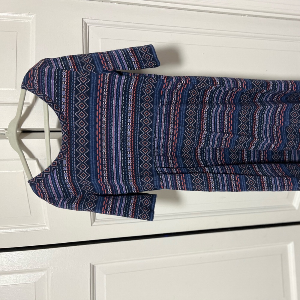 Old Navy tribal print plunging back Hi-lo dress